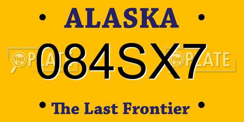 084SX7 Alaska License Plate