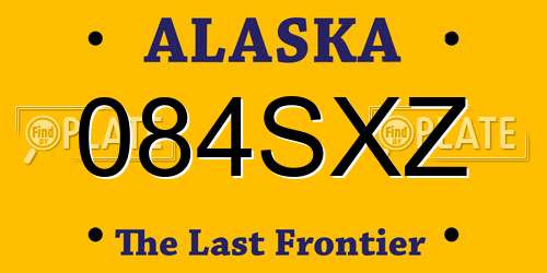084SXZ Alaska License Plate