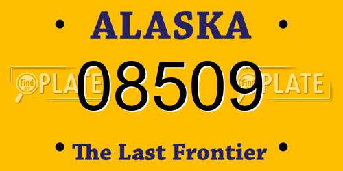 08509 Alaska License Plate