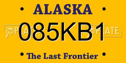085KB1 Alaska License Plate