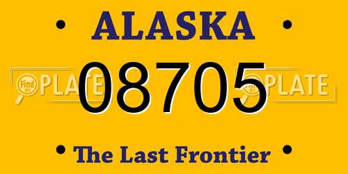 08705 Alaska License Plate
