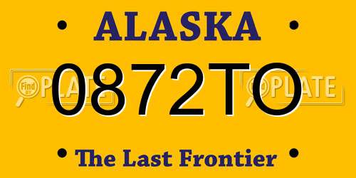 0872TO Alaska License Plate
