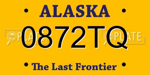 0872TQ Alaska License Plate