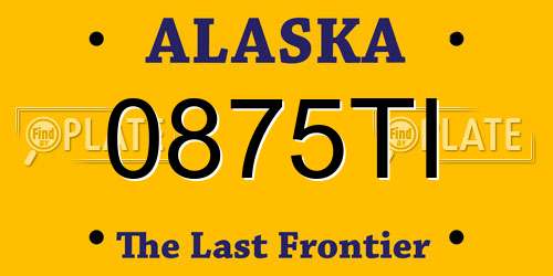 0875TI Alaska License Plate