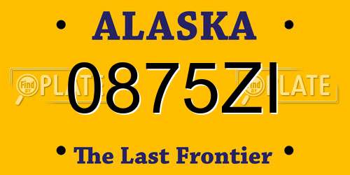 0875ZI Alaska License Plate