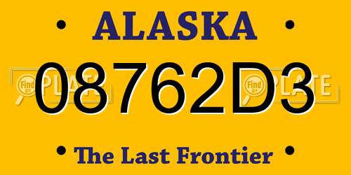 08762D3 Alaska License Plate
