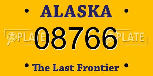 08766 Alaska License Plate