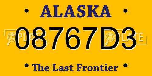 08767D3 Alaska License Plate