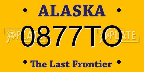 0877TO Alaska License Plate