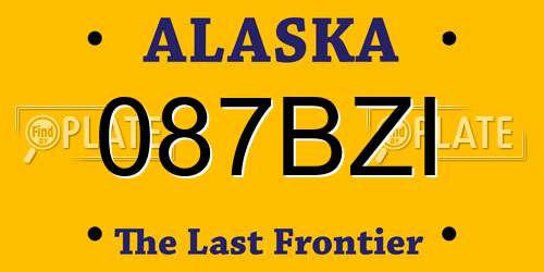 087BZI Alaska License Plate