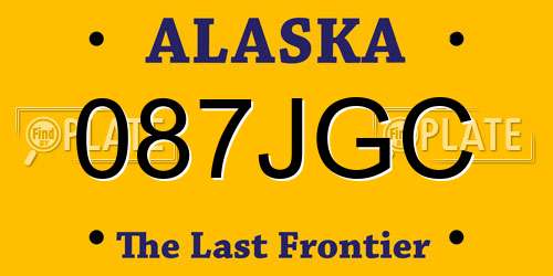 087JGC Alaska License Plate