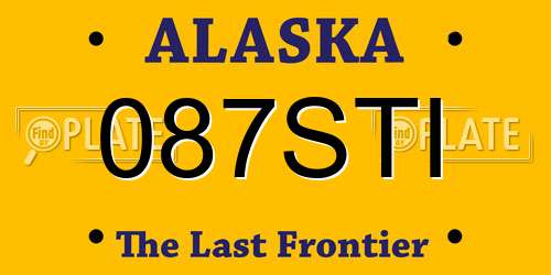 087STI Alaska License Plate