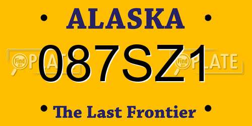 087SZ1 Alaska License Plate