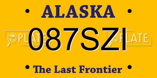 087SZI Alaska License Plate