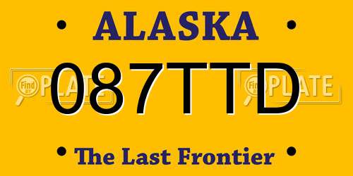 087TTD Alaska License Plate