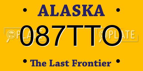 087TTO Alaska License Plate