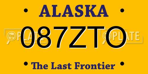 087ZTO Alaska License Plate