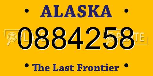 0884258 Alaska License Plate
