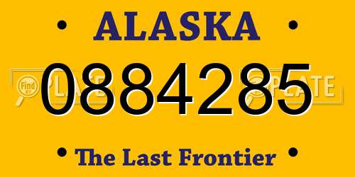 0884285 Alaska License Plate