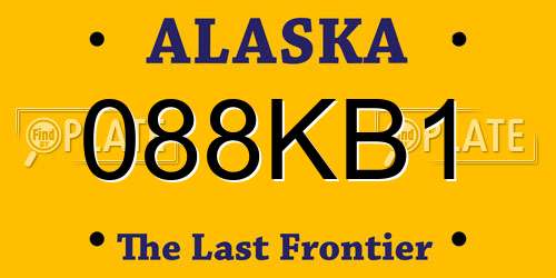 088KB1 Alaska License Plate