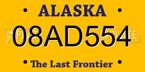 08AD554 Alaska License Plate