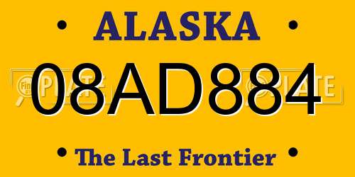 08AD884 Alaska License Plate