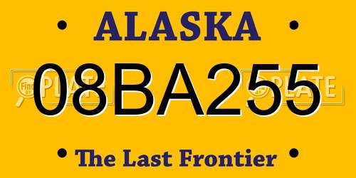 08BA255 Alaska License Plate