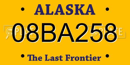 08BA258 Alaska License Plate