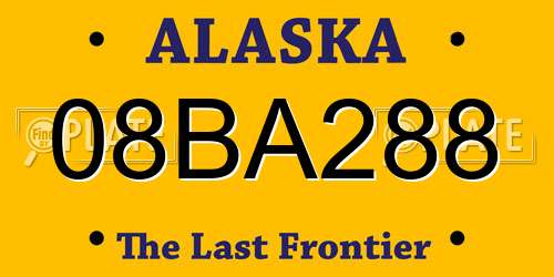 08BA288 Alaska License Plate