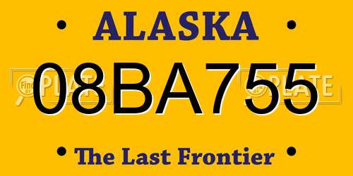 08BA755 Alaska License Plate