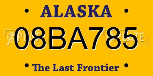 08BA785 Alaska License Plate