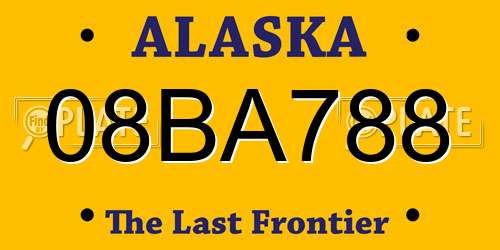 08BA788 Alaska License Plate