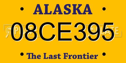 08CE395 Alaska License Plate