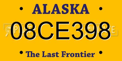 08CE398 Alaska License Plate