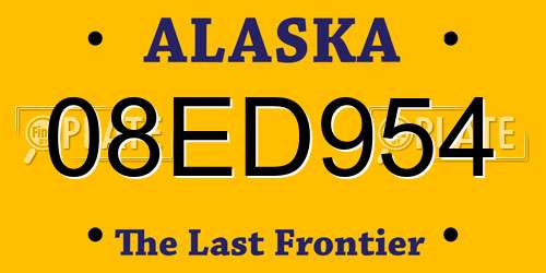 08ED954 Alaska License Plate