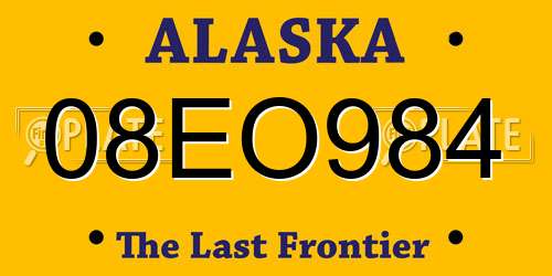 08EO984 Alaska License Plate