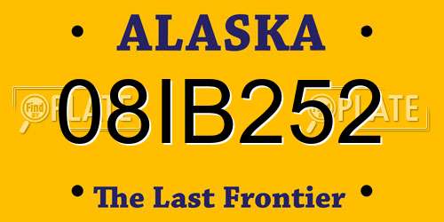 08IB252 Alaska License Plate
