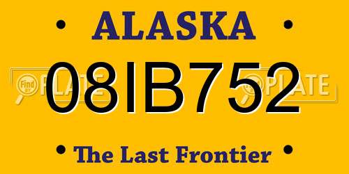 08IB752 Alaska License Plate