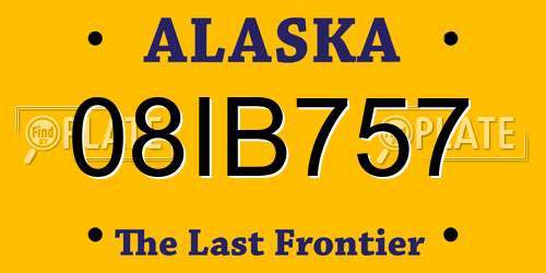 08IB757 Alaska License Plate