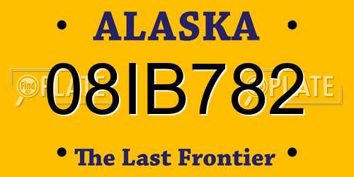 08IB782 Alaska License Plate
