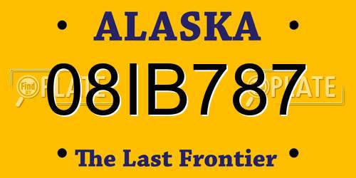 08IB787 Alaska License Plate