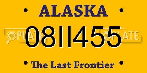 08II455 Alaska License Plate