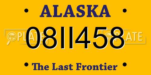 08II458 Alaska License Plate