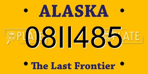 08II485 Alaska License Plate