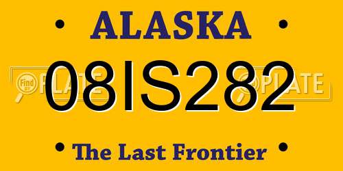 08IS282 Alaska License Plate