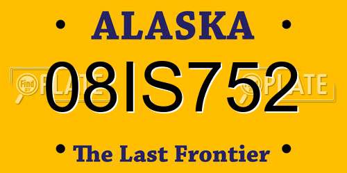08IS752 Alaska License Plate