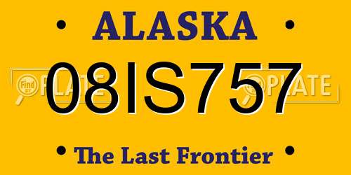 08IS757 Alaska License Plate