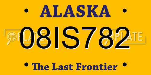 08IS782 Alaska License Plate