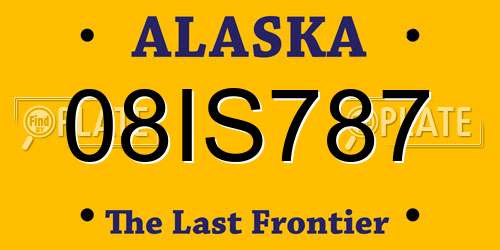 08IS787 Alaska License Plate