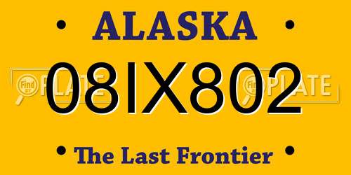 08IX802 Alaska License Plate